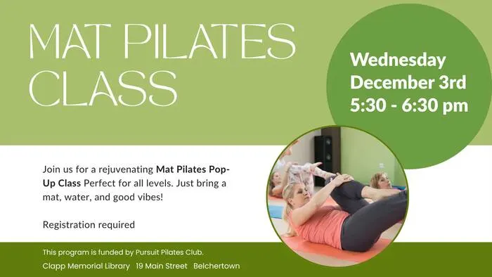 Pilates class in Belchertown library