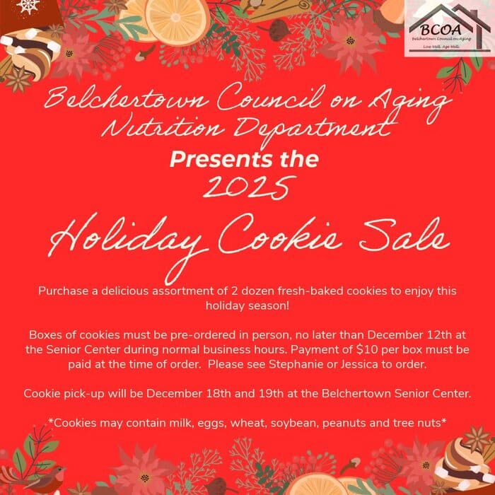 Belchertown Senior Center cookie sale 2025
