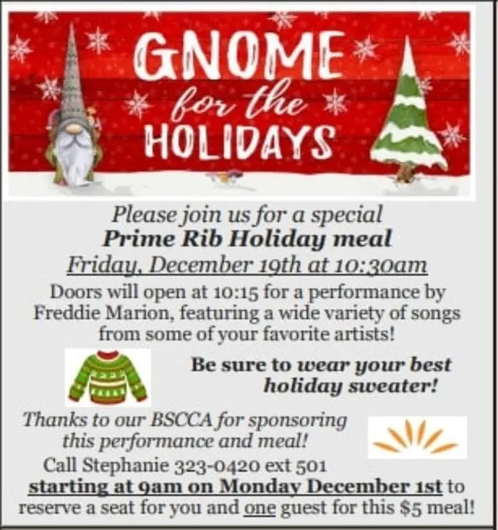 Belchertown Senior Center holiday lunch 2025