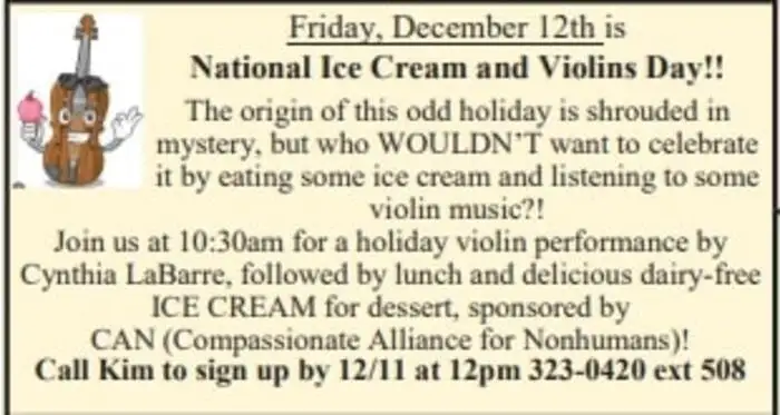 Belchertown Senior Center ice cream event 2025