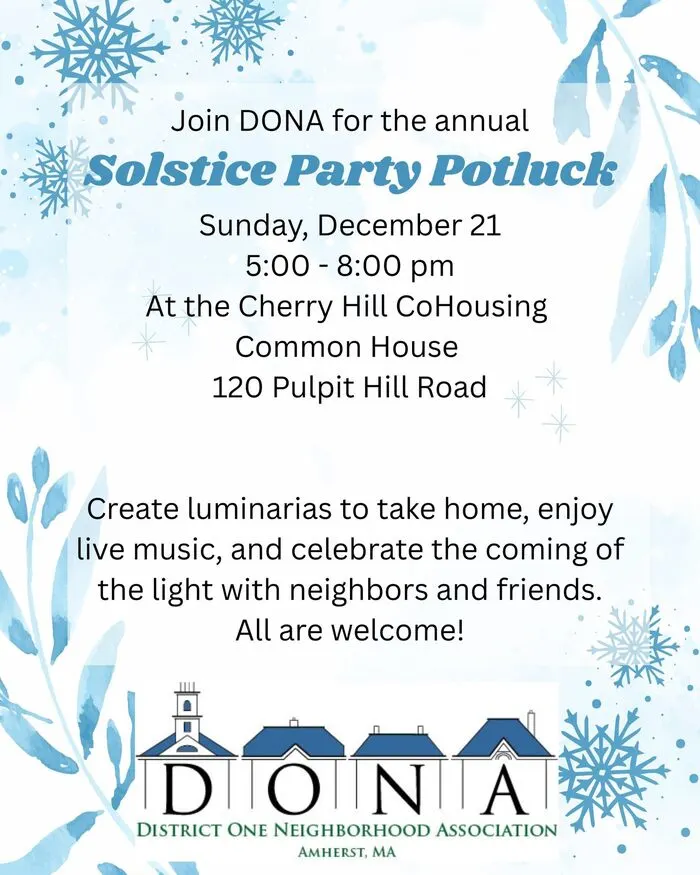 DONA solstice potluck Amherst 2025