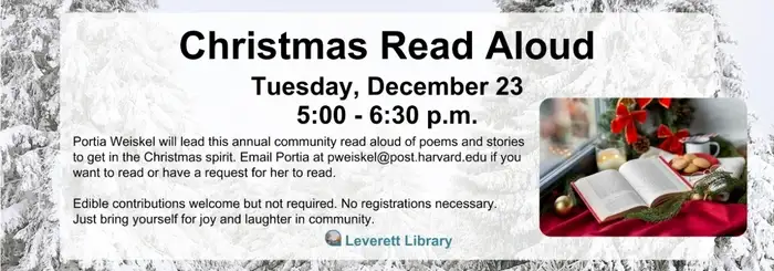 Leverett Library holiday read-aloud