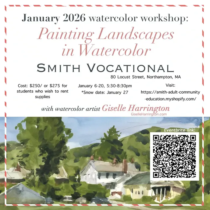 adult watercolor class in Northampton