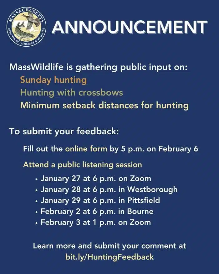 MassWildlife hunting regulation feedback 2026