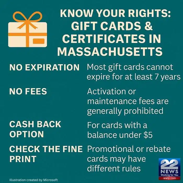 gift card rules in Massachusetts