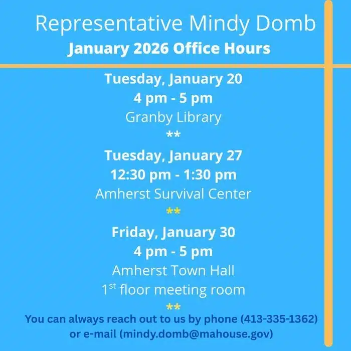 Mindy Domb office hours January 2026