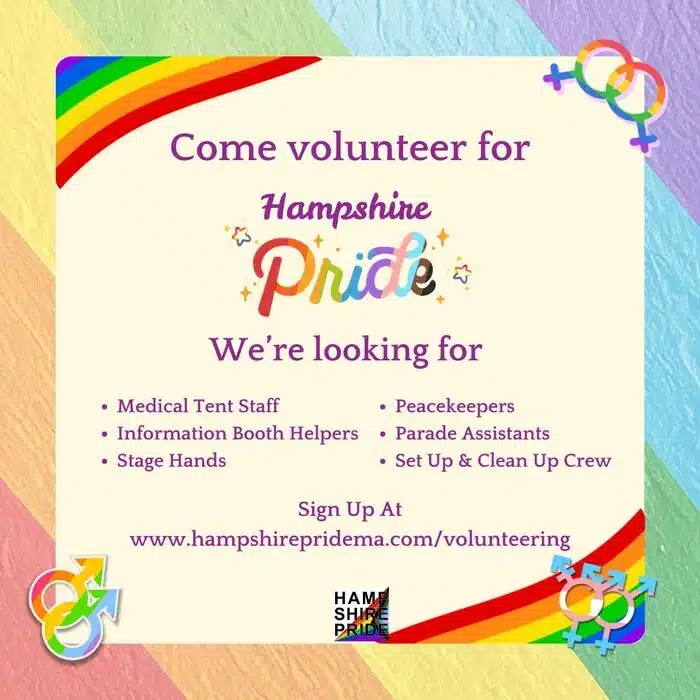Hampshire Pride 2026 volunteer