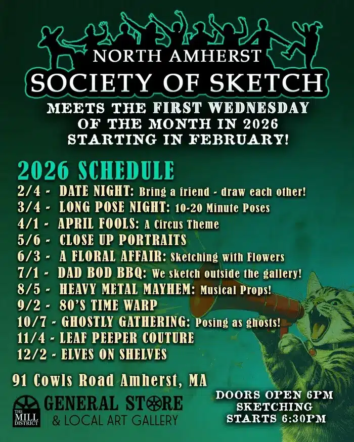 North Amherst Society of Sketch monthly meetings