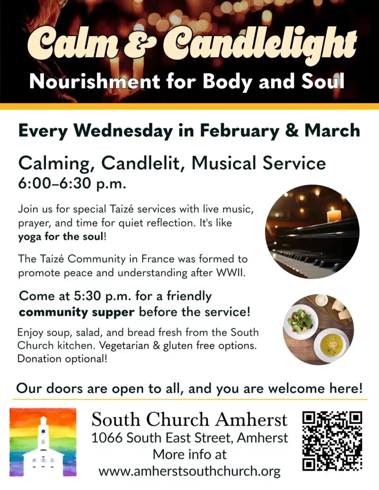 South Church Amherst candlelit service