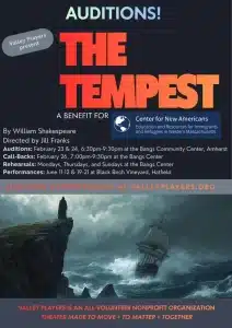The Tempest auditions in Amherst