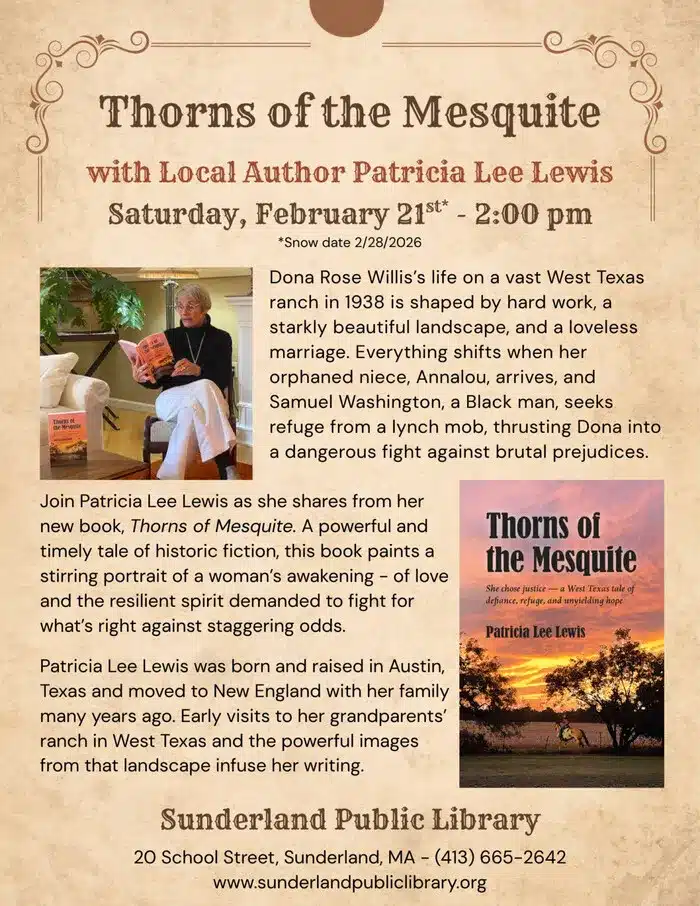 Patricia Lee Lewis author talk