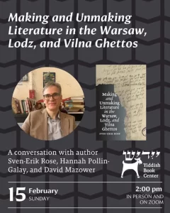 Yiddish Book Center author talk