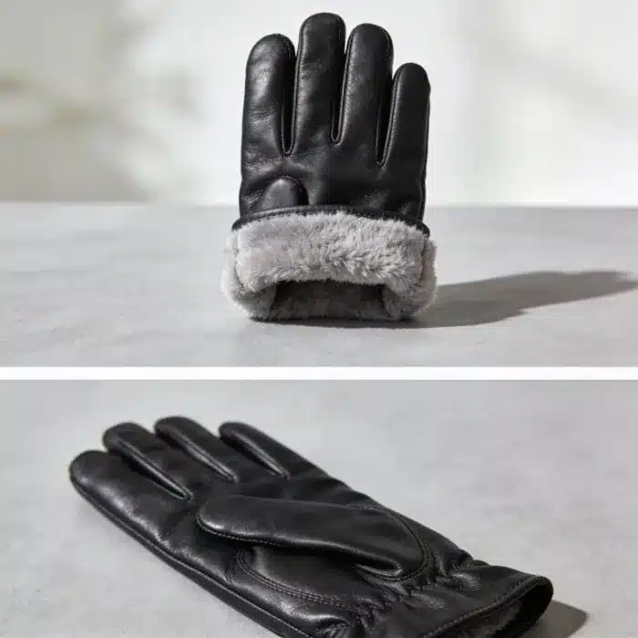 lost right hand black leather glove with fleece lining on UMass campus