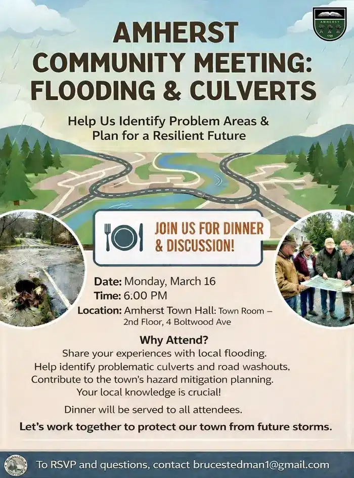 flooding and culverts meeting in Amherst