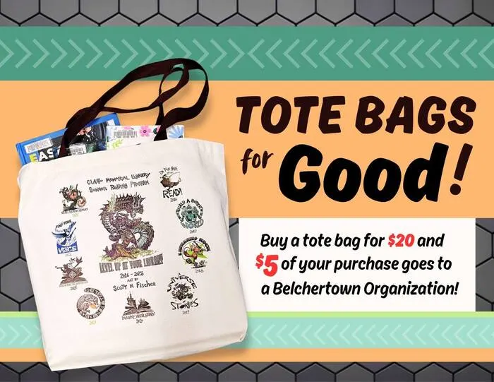 Clapp Library tote bag fundraiser