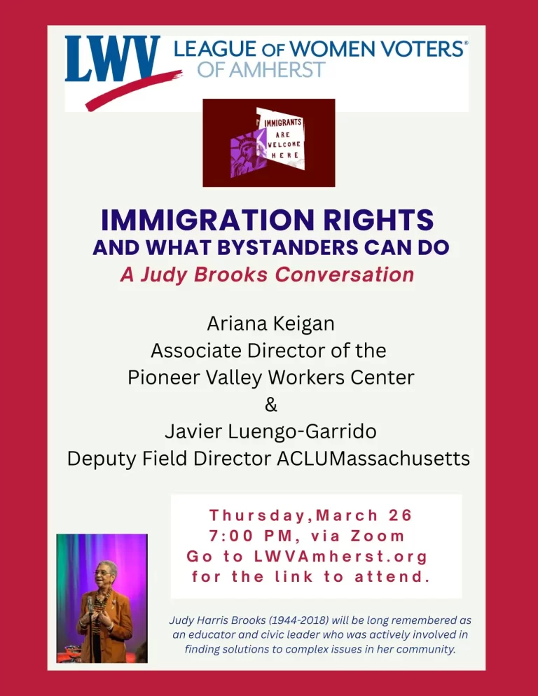 Immigration rights Amherst March 2026