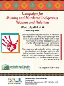 Missing and Murdered Indigenous Women lecture