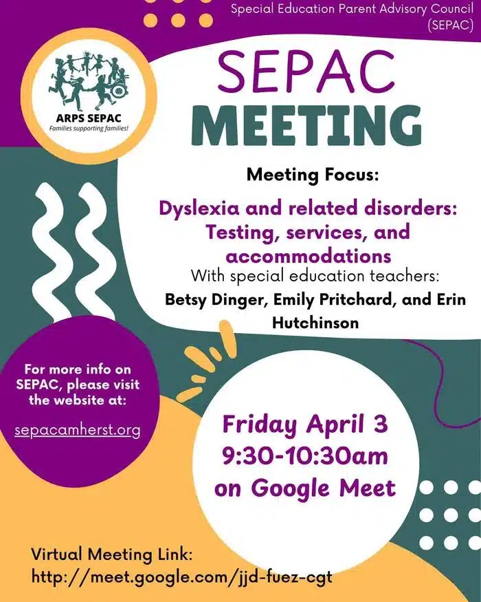 SEPAC meeting Amherst April 2026
