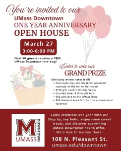 UMass Downtown anniversary 2026