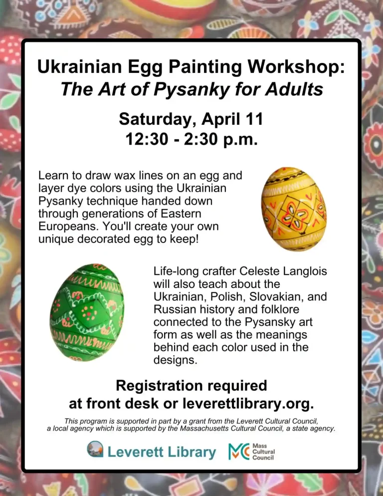 Ukrainian Egg Painting Workshop Leverett April 2026