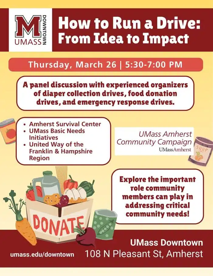 donation drive workshop UMass