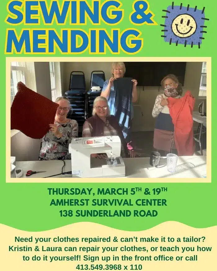 sewing workshop in Amherst March 2026