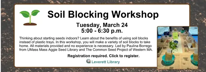 soil blocking workshop in Leverett
