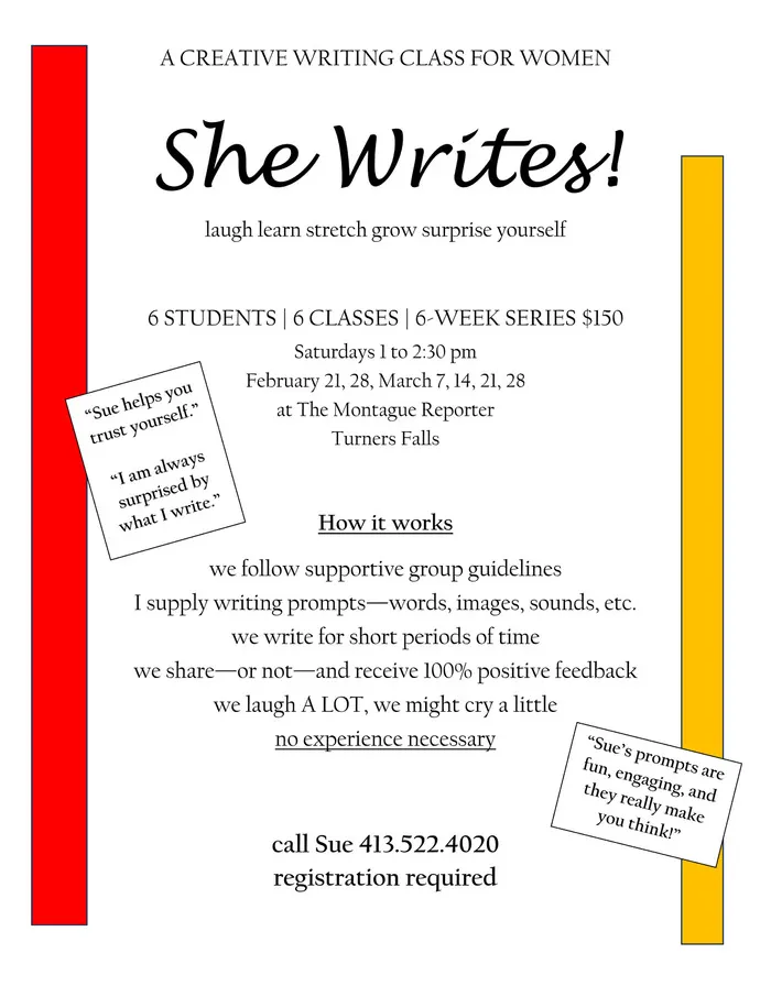 women's writing workshop Turners Falls