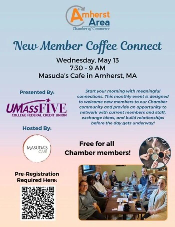 Amherst Chamber coffee connect at Masuda's Cafe