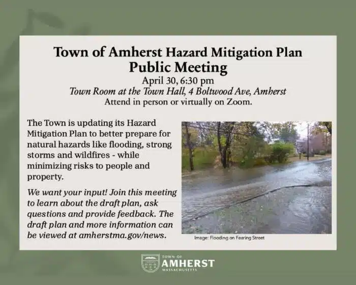 Amherst Hazard Mitigation Plan meeting 2026