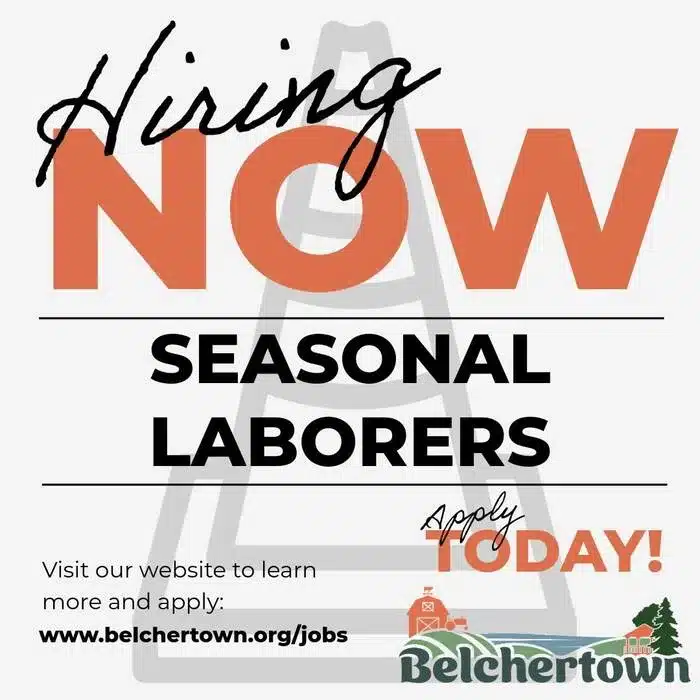 Belchertown DPW seasonal laborer April 2026
