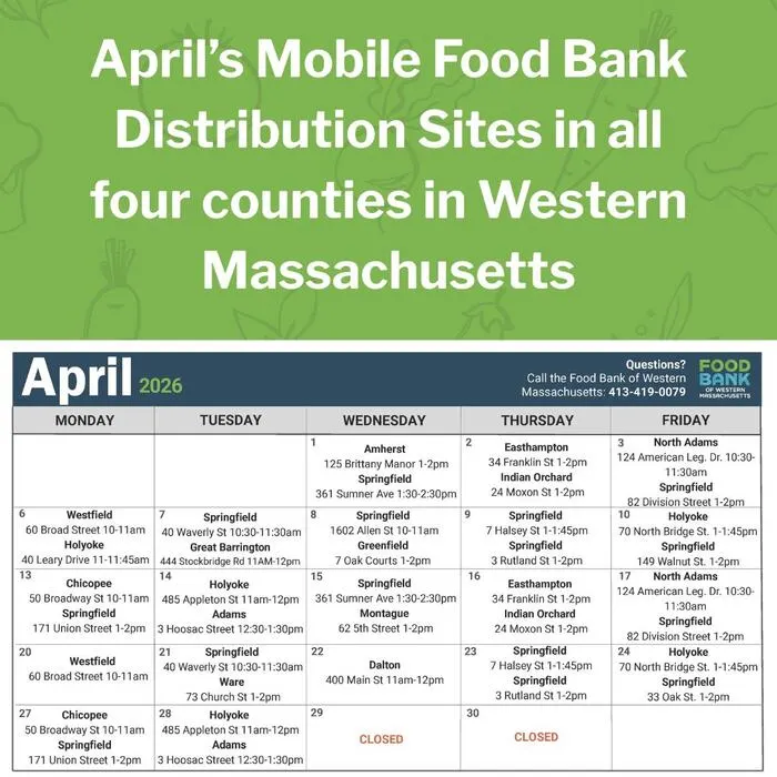 Mobile Food Bank April 2026 schedule