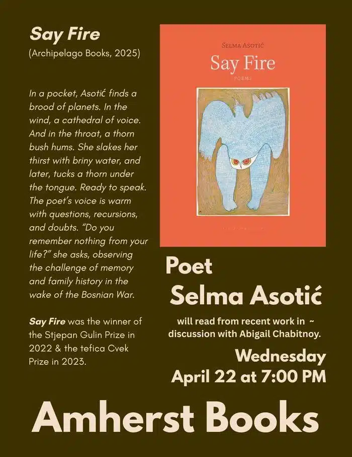 Selma Asotić poetry reading