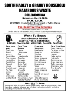 household hazardous waste 2026 South Hadley