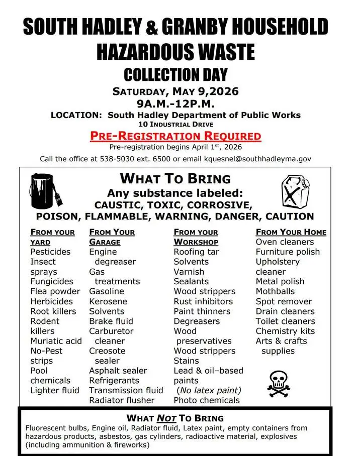 household hazardous waste 2026 South Hadley