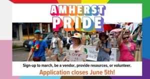 Amherst Pride 2026: Apply to March, Vend, or Volunteer