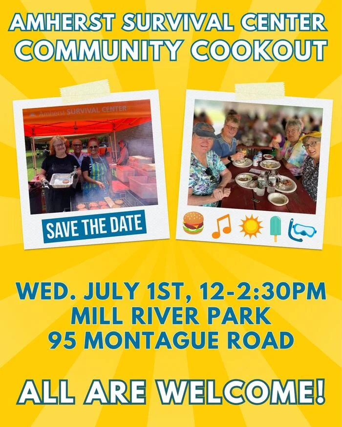 Amherst Survival Center cookout July 1 2026