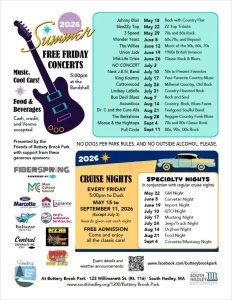 Buttery Brook Park summer concerts 2026 schedule