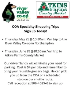 COA shopping trips Hadley