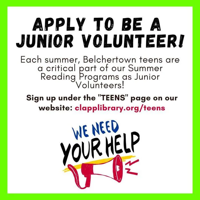 Clapp Library seeks junior volunteer