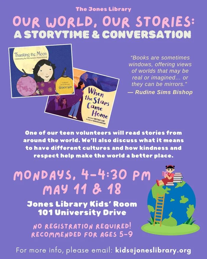 "Our World, Our Stories" Storytime at Jones Library