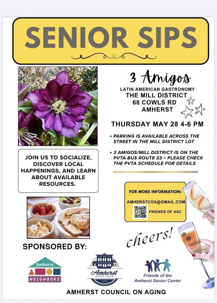 Senior Sips at 3 Amigos in The Mill District