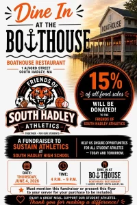Dine-In Fundraiser at The Boathouse for South Hadley Athletics