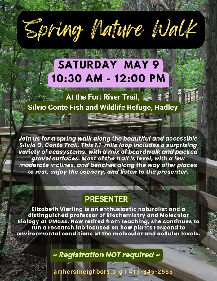 Spring Nature Walk at Fort River Trail Hadley MA