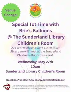 Special Tot Time with Brie's Balloons at Sunderland Library