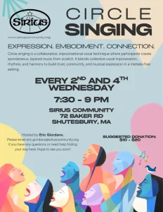 circle singing at Sirius Community