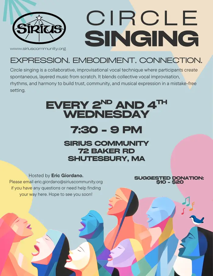 circle singing at Sirius Community