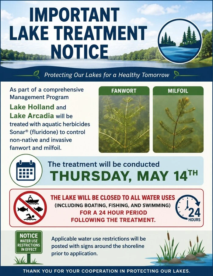Lake Holland & Lake Arcadia Aquatic Herbicide Treatment