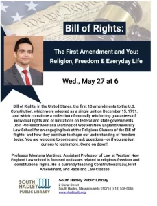 First Amendment & Religious Freedom Lecture at South Hadley Library