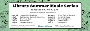 Leverett Library summer music 2026
